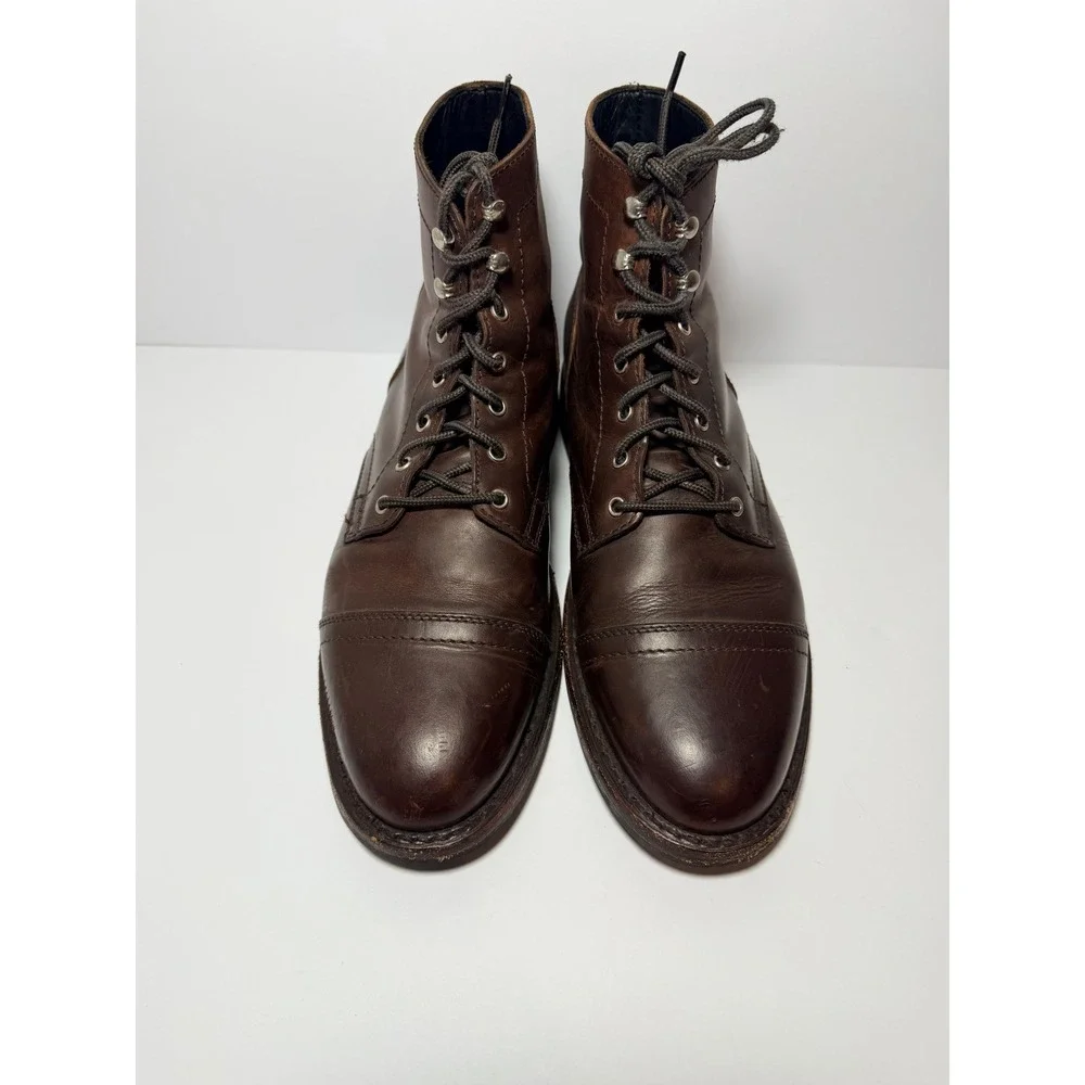 Thursday Boot Co Captain Lace Up Boot Mens Brown Leather Cap Toe Speed Hook